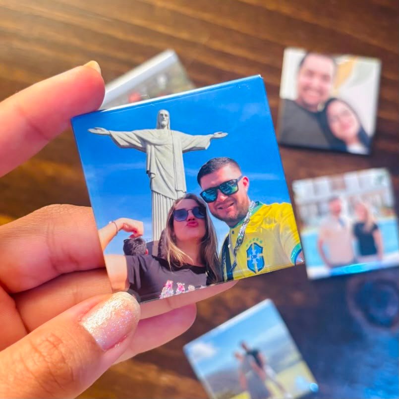 Imã com foto de casal